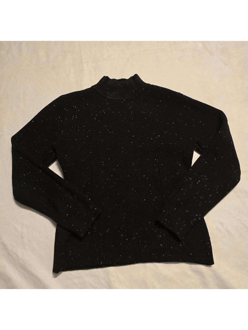 Zara Women's Black Speckled Knit Turtleneck Sweater, Size Small
